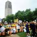 Michigan fans cheer and hold signs during a live broadcast of ESPN Game Day at Ingalls Mall on Saturday morning. Melanie Maxwell I AnnArbor.com